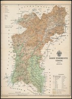 1895 Bars Vármegye Térképe, Tervezete: Gönczy Pál, Készült: Posner Károly Lajos és Fia Térképészeti Műintézetében, Hajto - Sonstige & Ohne Zuordnung