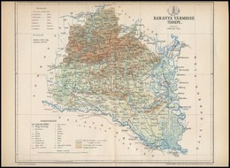 1895 Baranya Vármegye Térképe, Tervezete: Gönczy Pál, Készült: Posner Károly Lajos és Fia Térképészeti Műintézetében, Ha - Sonstige & Ohne Zuordnung