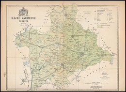 1895 Hajdú Vármegye Térképe, Tervezete: Gönczy Pál, Készült: Posner Károly Lajos és Fia Térképészeti Műintézetében, Hajt - Other & Unclassified