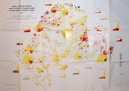 1997 Kocsis Károly: Erdély Etnikai Térképe 1992. Bp.,1997, MTA Földrajtudományi Kutató Intézet, 82x117 Cm - Sonstige & Ohne Zuordnung