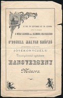 1892 O'Donell Margit Grófnő Védnöksége Alatt álló Jótékonyczélú Hangverseny Műsora Szakadásokkal - Non Classificati