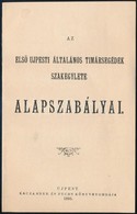 1895 Az Ujpesti Általános Tímársegédek Szakegyletének Alapszabályai 11 P. - Sin Clasificación