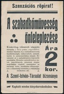 Cca 1918 Szabadkőművesség önleleplezése C. Röpirat Reklámnyomtatványa 15x23 Cm - Ohne Zuordnung