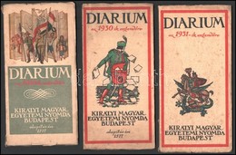 1929-1931 Diarium 3 Száma. Bp., Kir. M. Egyetemi Nyomda. A Borító Szélein Kis Szakadások, A Borítókon Kis Foltok. - Sin Clasificación