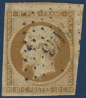 France Présidence N°9 10c Bistre Jaune Obl PC Leger Tres Frais Signé Calves - 1852 Luigi-Napoleone