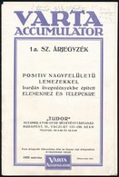 1932 Varta Accumulator 1 A Sz. árjegyzék, Tudor Accumulator-Gyár Részvénytársaság árjegyzék - Unclassified