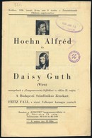 1936 Hoehn Alfréd Ls Daisy Guth Koncertjének Műsora 12p - Ohne Zuordnung