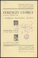1936 Ferenczy György Zenekari Liszt Estje Koncertjének Műsora 12p - Ohne Zuordnung