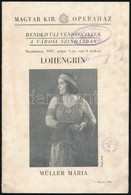 1937 Müller Mária Lohengrin Opera Koncertjének Műsora 8p - Sin Clasificación