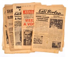 1960-1961 Vegyes űrhajózás Témájú újság Tétel, Napilapok, 15 Db. Változó állapotban, Közte Szakadozottak, Sérültek. - Unclassified