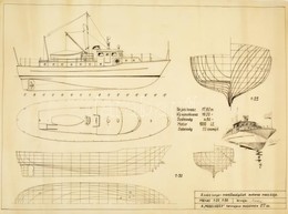 1963-65 Hajó Tervrajzok A Modellezés C. újság Számára. Bálnavadász Hajó, Tengeri Mentőszolgálat Naszádja, Kingston Beryl - Unclassified