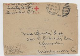 1919 - ARMEE AMERICAINE En FRANCE - ENVELOPPE RED CROSS US APO EXPRESS N° 784 (TOUL MEURTHE ET MOSELLE) CENSURE => USA - Rotes Kreuz