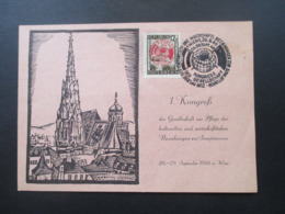 Österreich 1946 Nr. 756 Sonderkarte / FDC Mit SST 1. Kongreß Beziehungen Zur Sowjetunion - Brieven En Documenten