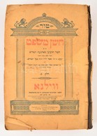 1900 Héber Nyelvű, Vilniusban Kiadott Imakönyv. Borító Nélkül. 37x25 Cm - Sin Clasificación