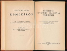 Euripides Elveszett Drámáinak Töredékei. Fordította: Csengery János. Görög és Latin Remekírók. Bp.,1926, Kir. M. Egyetem - Unclassified