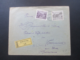 Österreich 1931 Freimarken Landschaften MiF Einschreiben / Gezähnter R Zettel Möderbrugg Nach Kreiensen Waffenfabrik - Brieven En Documenten