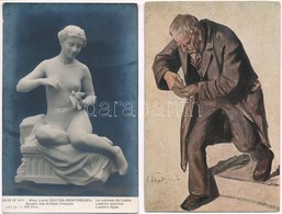 ** * 34 Db RÉGI Motívum Képeslap: Művész, Erotika / 34 Pre-1945 Motive Postcards: Art, Erotic - Unclassified