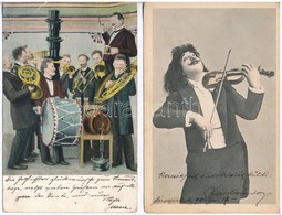 ** * 11 Db RÉGI Motívumlap: Hangszer, Zene / 11 Pre-1945 Motive Postcards: Musical Instruments - Ohne Zuordnung