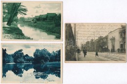** 3 Db RÉGI ázsiai Képeslap / 3 Pre1945 Asian Town-view Postcards: Shanghai, Singapore - Ohne Zuordnung