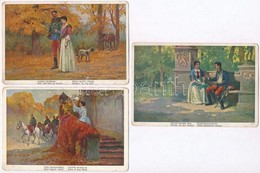** 3 Db RÉGI Huszáros Művész Motívumlap / 2 Pre-1945 Hungarian Hussar Art Motive Postcards - Unclassified