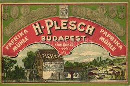 T2/T3 1908 Budapest, Pozsonyi H. Plesch Paprika Malom Szecessziós Reklámlapja. Fiókbérlő 114. / Paprika Mühle, Rosen-Pap - Unclassified