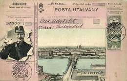 * T3 1906 Budapest, Lánchíd. Posta-utalvány Montázs Postással (Rb) - Sin Clasificación