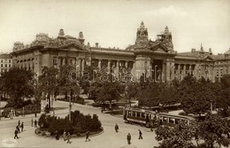 ** T1/T2 Budapest V. Szabadság Tér, Tőzsdepalota, Villamos 'öröklakás' Hirdetéssel. Csiky Foto - Unclassified