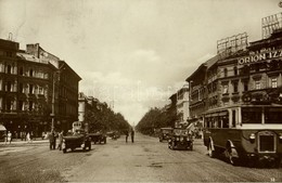 T2 1935 Budapest VI. Oktogon Tér, Orion Izzó, Dreher Baksör és Albus Szappan Reklámja, Autóbusz és Automobilok - Unclassified