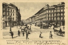 T2/T3 1902 Budapest VI. Octogon, Andrássy út, Lovaskocsik, Ernyei Lajos és Fuchs Fülöp üzlete, Cseléd Intézet. Ganz Anta - Unclassified