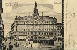 T2 1902 Budapest VII. New York Palota, Villamos, Sírkő Raktár, Yost Typewriter üzlet. Divald Károly 240. - Sin Clasificación