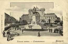 T2/T3 1901 Budapest VII. Központi (Keleti) Indóház, Pályaudvar, Vasútállomás, Baross Szobor. Divald Károly 147.  (EK) - Unclassified