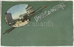 T2 1901 Budapest VIII. Kálvin Tér. Montázs Festő Ecsettel és Palettával. Emb. Szénásy Kiadása - Unclassified