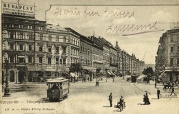 T3 1902 Budapest VIII. Oktogon Tér, Villamosok, 'Budapest' Képes Politikai Napilap, Prindl Nándor üzlete. Divald Károly  - Unclassified