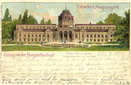 * T2/T3 1900 Budapest XIII. Margitsziget, Margit Fürdő A Szigeten. Kosmos Litho (Rb) - Sin Clasificación