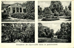 T2/T3 1935 Tiszafüred, Dr. Lipcsey Féle Kúria és Park, Kastély (EK) - Sin Clasificación