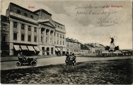 T2 1918 Arad, József Főherceg út, Arad-Csanádi Gazdasági Takarékpénztár, Automobilos Montázs / Street View, Savings Bank - Unclassified