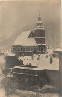 T2 1931 Brassó, Brasov, Kronstadt; Hófödte Fekete Templom Télen / Snow Covered Church In Winter. Marietta Jekelius Photo - Unclassified