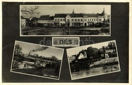 T2/T3 1944 Dés, Dej; Fő Tér, Szigyártó Sámuel, Biró üzlete, Szamos Híd, Strand, Fürdőzők / Main Square, Shops, Somes Riv - Sin Clasificación