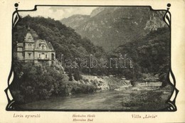 ** T4 Herkulesfürdő, Herkulesbad, Baile Herculane; Lívia Nyaraló. Divald Károly 901. Sz. / Villa Livia. Art Nouveau (apr - Unclassified