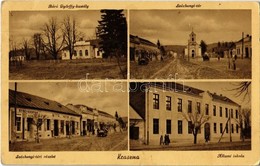 * T2 1942 Kraszna, Crasna; Báró Győrffy Kastély, Széchenyi Tér, állami Iskola, Gyógyszertár, üzletek. Nagy Ferenc Kiadás - Unclassified