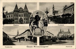 T1/T2 Máramarossziget, Sighetu Marmatiei; Kultúrház, Park, Erzsébet Főtér, Horthy Miklós Bevonuláskor / Culture Palace,  - Unclassified