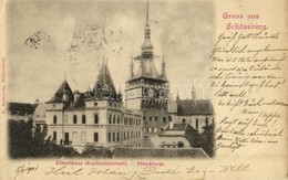 T3 1901 Segesvár, Schässburg, Sighisoara; Fiú Kollégium, Óratorony / Alberthaus (Knabeninternat), Stundturm / Clock Towe - Sin Clasificación