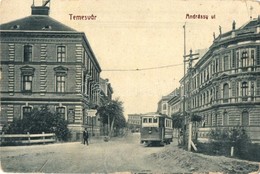 T4 Temesvár, Timisoara; Andrássy út, Villamps, W. L. Bp. 2028. Gerő Manó Kiadása / Street View With Tram (b) - Unclassified