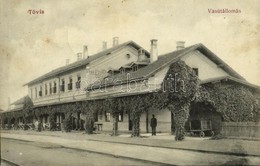 T2 1912 Tövis, Teius; Vasútállomás. Ábrahám Testvérek Kiadása / Bahnhof / Railway Station - Ohne Zuordnung