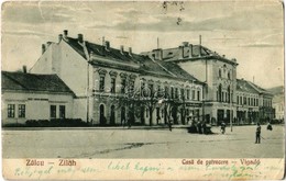 T3 Zilah, Zalau; Casa De Petrecere, Baie Aburi / Vigadó, Gőzfürdő, üzletek. Kiadja Török / Street View, Inn, Steam Bath, - Unclassified