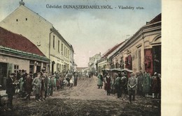 T2 1938 Dunaszerdahely, Dunajská Streda; Vámbéry Utca, Haar Zsigmond, Holic, Fischer Simon, Weisz Samu üzlete. Fényképez - Altri & Non Classificati