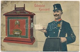 T3 1911 Kassa, Kosice; Postás Leporello. Nyulászi Béla Kiadása / Postman Leporellocard  (szakadás / Tear) - Otros & Sin Clasificación