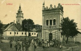 T2/T3 1910 Leibic, Leibicz, Leibitz, Lubica; Római Katolikus Templom, Tűzoltótorony, Tűzoltószertár. W. L. Bp. 2881. Kia - Sonstige & Ohne Zuordnung