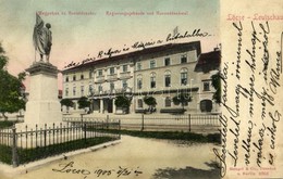 T2 1905 Lőcse, Leutschau, Levoca; Megyeház és Honvéd Szobor / Regierungsgebäude, Honvéd Denkmal / County Hall, Military  - Otros & Sin Clasificación