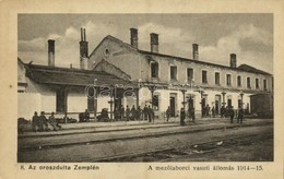 ** T2/T3 Mezőlaborc, Medzilaborce; Lerombolt Vasútállomás 1914-15. Az Oroszdúlta Zemplén. Kiadja Danielisz Lajos / Bahnh - Otros & Sin Clasificación